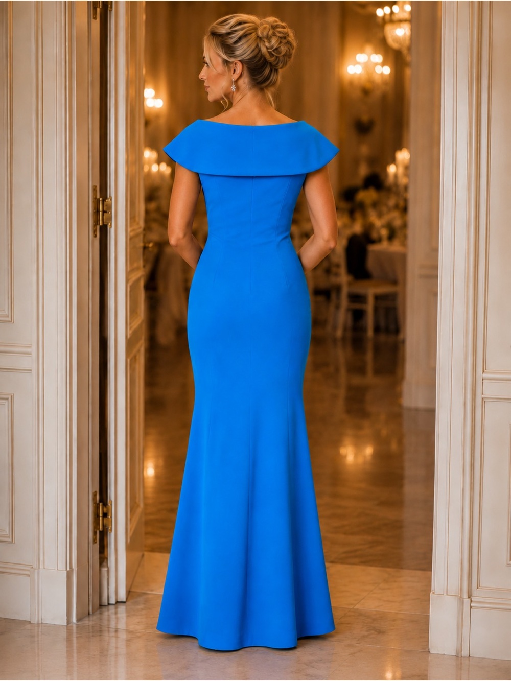 Chiara Boni Blue Gown IT size 46 US size 10 US size medium - Picture 2 of 14